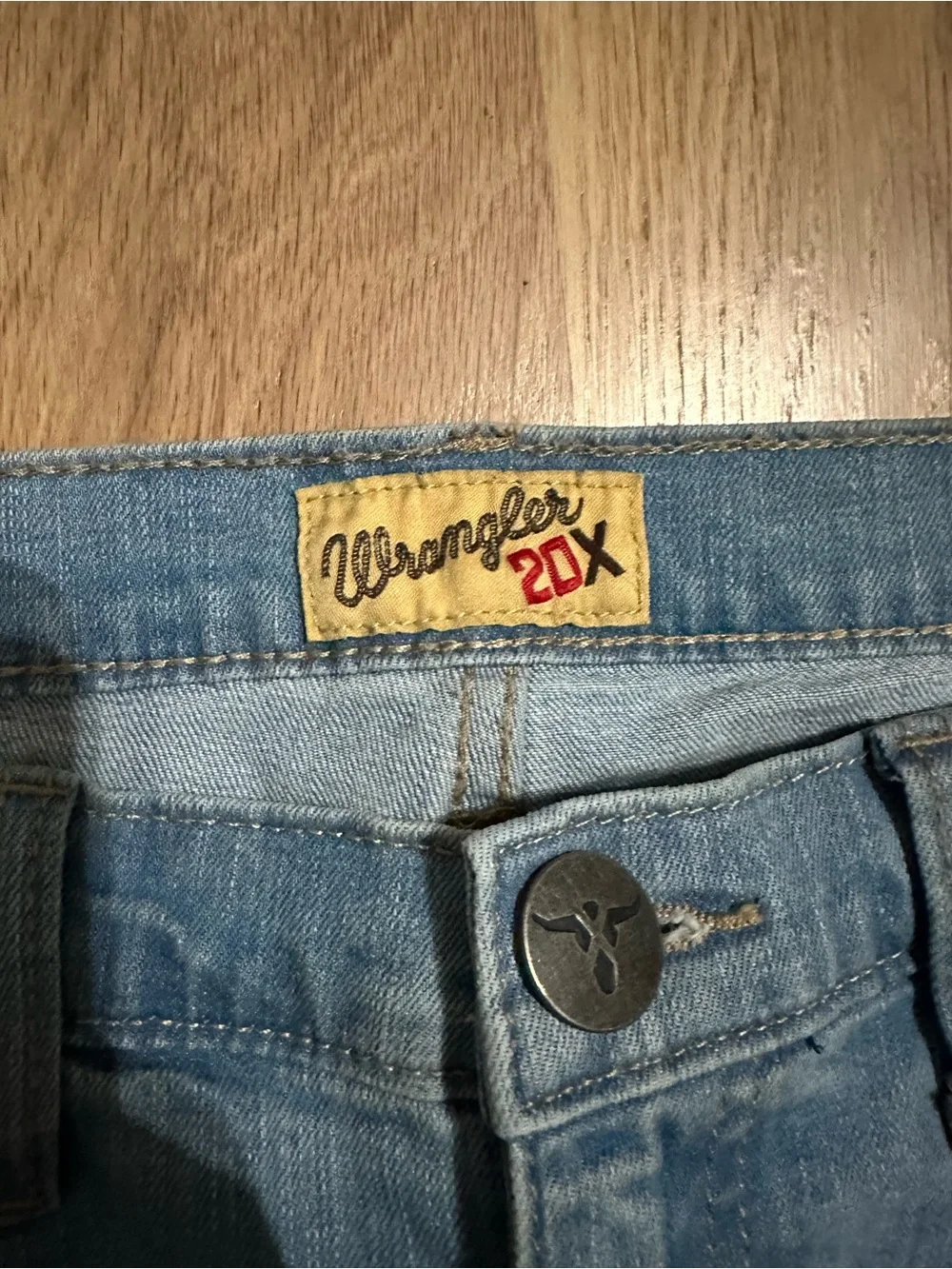 Wrangler Men's Bootcut Jeans in Light Blue Denim